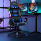 Chaise de jeu Costway pivotante et réglable avec lumières LED et télécommande