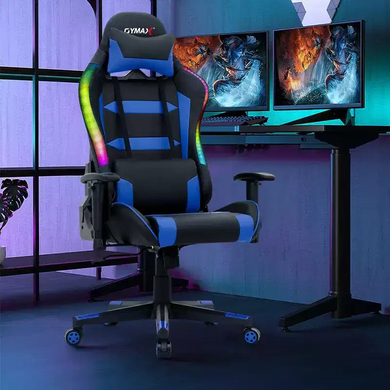 Chaise de jeu Costway pivotante et réglable avec lumières LED et télécommande