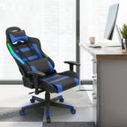 Chaise de jeu Costway pivotante et réglable avec lumières LED et télécommande