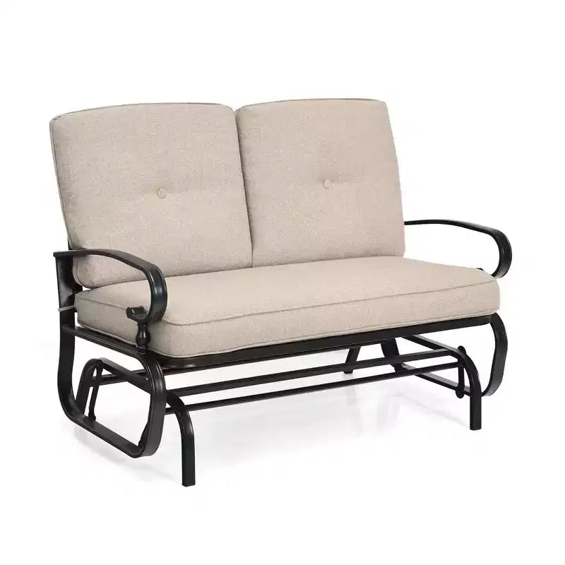 Costway 2-Person Outdoor Swing Glider Chair Bench Loveseat Cushioned Sofa Blue/Beige/Grey/Navy