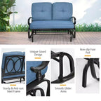 Costway 2-Person Outdoor Swing Glider Chair Bench Loveseat Cushioned Sofa Blue/Beige/Grey/Navy