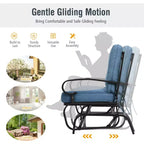 Costway 2-Person Outdoor Swing Glider Chair Bench Loveseat Cushioned Sofa Blue/Beige/Grey/Navy