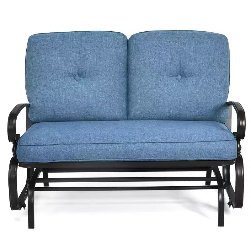 Costway 2-Person Outdoor Swing Glider Chair Bench Loveseat Cushioned Sofa Blue/Beige/Grey/Navy