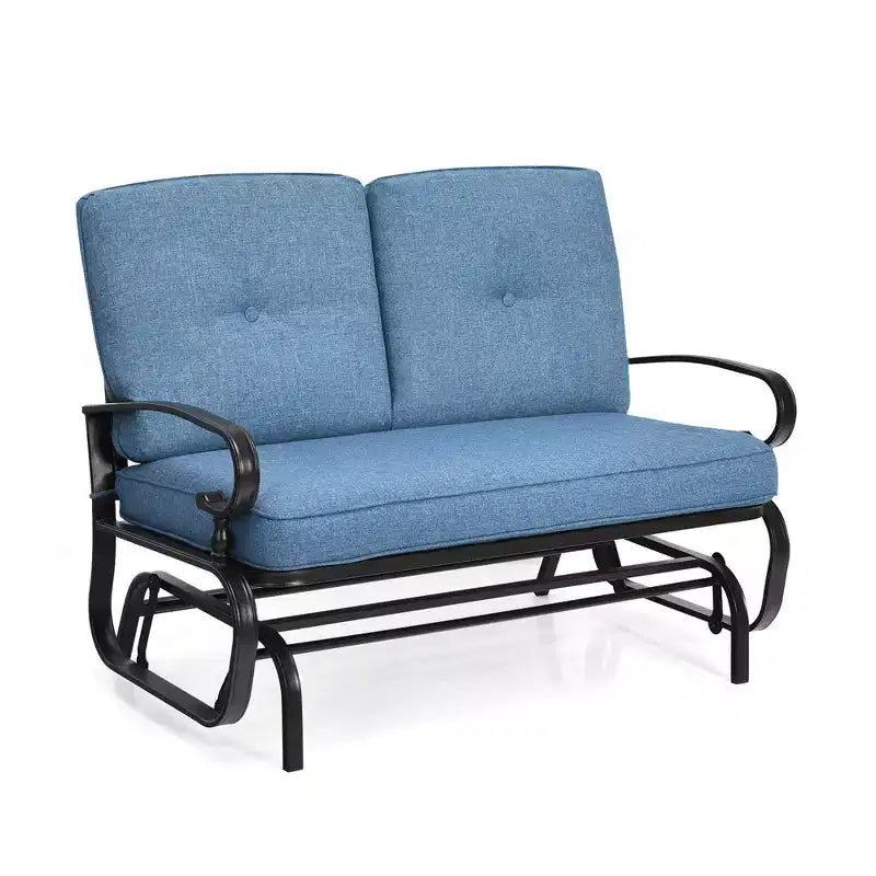 Costway 2-Person Outdoor Swing Glider Chair Bench Loveseat Cushioned Sofa Blue/Beige/Grey/Navy