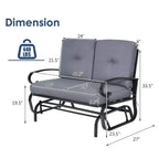 Costway 2-Person Outdoor Swing Glider Chair Bench Loveseat Cushioned Sofa Blue/Beige/Grey/Navy