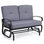 Costway 2-Person Outdoor Swing Glider Chair Bench Loveseat Cushioned Sofa Blue/Beige/Grey/Navy