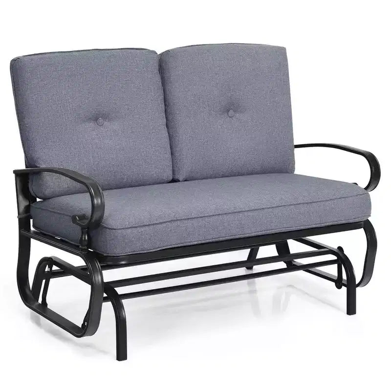 Costway 2-Person Outdoor Swing Glider Chair Bench Loveseat Cushioned Sofa Blue/Beige/Grey/Navy
