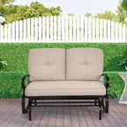 Costway 2-Person Outdoor Swing Glider Chair Bench Loveseat Cushioned Sofa Blue/Beige/Grey/Navy