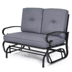 Costway 2-Person Outdoor Swing Glider Chair Bench Loveseat Cushioned Sofa Blue/Beige/Grey/Navy