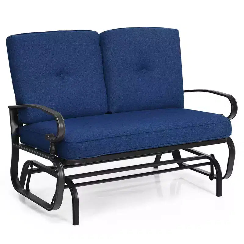 Costway 2-Person Outdoor Swing Glider Chair Bench Loveseat Cushioned Sofa Blue/Beige/Grey/Navy
