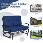Costway 2-Person Outdoor Swing Glider Chair Bench Loveseat Cushioned Sofa Blue/Beige/Grey/Navy