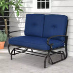 Costway 2-Person Outdoor Swing Glider Chair Bench Loveseat Cushioned Sofa Blue/Beige/Grey/Navy