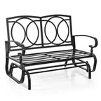 Costway 2-Person Outdoor Swing Glider Chair Bench Loveseat Cushioned Sofa Blue/Beige/Grey/Navy