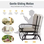 Costway 2-Person Outdoor Swing Glider Chair Bench Loveseat Cushioned Sofa Blue/Beige/Grey/Navy