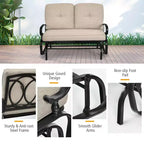Costway 2-Person Outdoor Swing Glider Chair Bench Loveseat Cushioned Sofa Blue/Beige/Grey/Navy