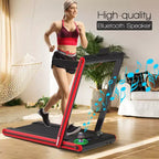 Tapis de course pliable 2-en-1 Costway 2.25HP avec double écran LED Argent/Noir/Bleu