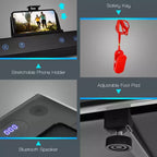 Tapis de course pliable 2-en-1 Costway 2.25HP avec double écran LED Argent/Noir/Bleu