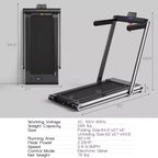 Tapis de course pliable 2-en-1 Costway 2.25HP avec double écran LED Argent/Noir/Bleu