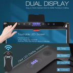 Tapis de course pliable 2-en-1 Costway 2.25HP avec double écran LED Argent/Noir/Bleu