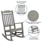 Merrick Lane Lot de 2 chaises à bascule en résine pour intérieur/extérieur