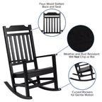 Merrick Lane Lot de 2 chaises à bascule en résine pour intérieur/extérieur