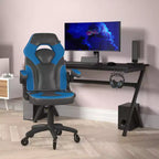 Fauteuil de jeu Flash Furniture X10, Chaise de bureau, d'ordinateur ou de PC de course, avec accoudoirs relevables et roulettes transparentes