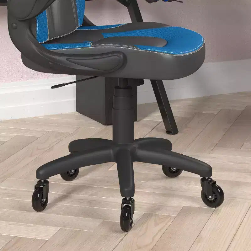 Fauteuil de jeu Flash Furniture X10, Chaise de bureau, d'ordinateur ou de PC de course, avec accoudoirs relevables et roulettes transparentes