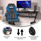 Fauteuil de jeu Flash Furniture X10, Chaise de bureau, d'ordinateur ou de PC de course, avec accoudoirs relevables et roulettes transparentes