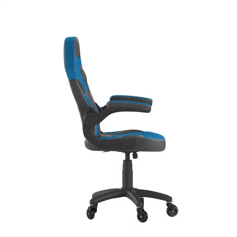 Fauteuil de jeu Flash Furniture X10, Chaise de bureau, d'ordinateur ou de PC de course, avec accoudoirs relevables et roulettes transparentes