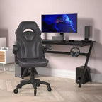 Fauteuil de jeu Flash Furniture X10, Chaise de bureau, d'ordinateur ou de PC de course, avec accoudoirs relevables et roulettes transparentes