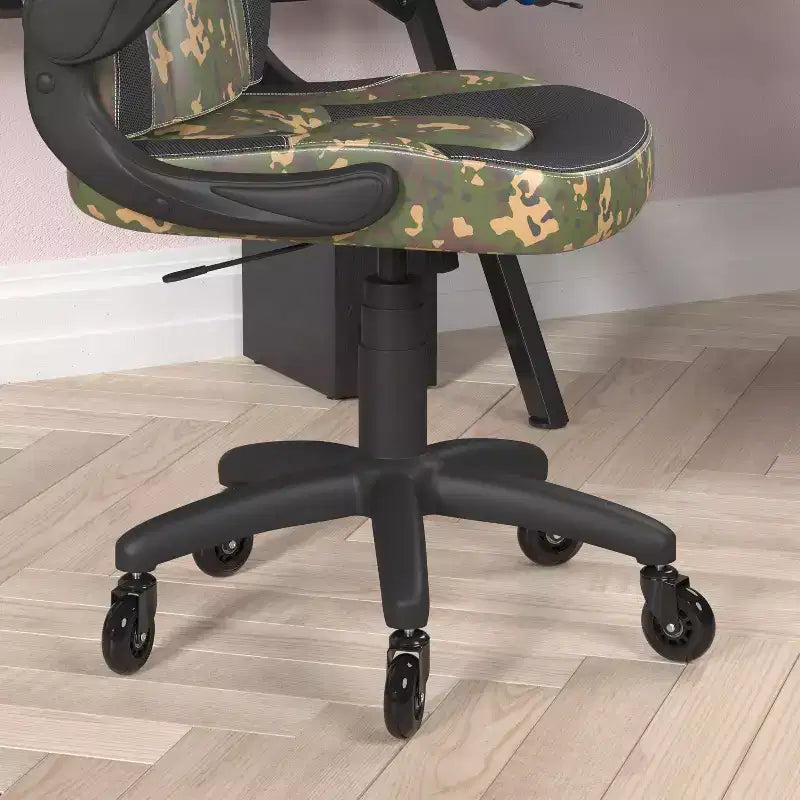 Fauteuil de jeu Flash Furniture X10, Chaise de bureau, d'ordinateur ou de PC de course, avec accoudoirs relevables et roulettes transparentes
