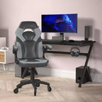 Fauteuil de jeu Flash Furniture X10, Chaise de bureau, d'ordinateur ou de PC de course, avec accoudoirs relevables et roulettes transparentes