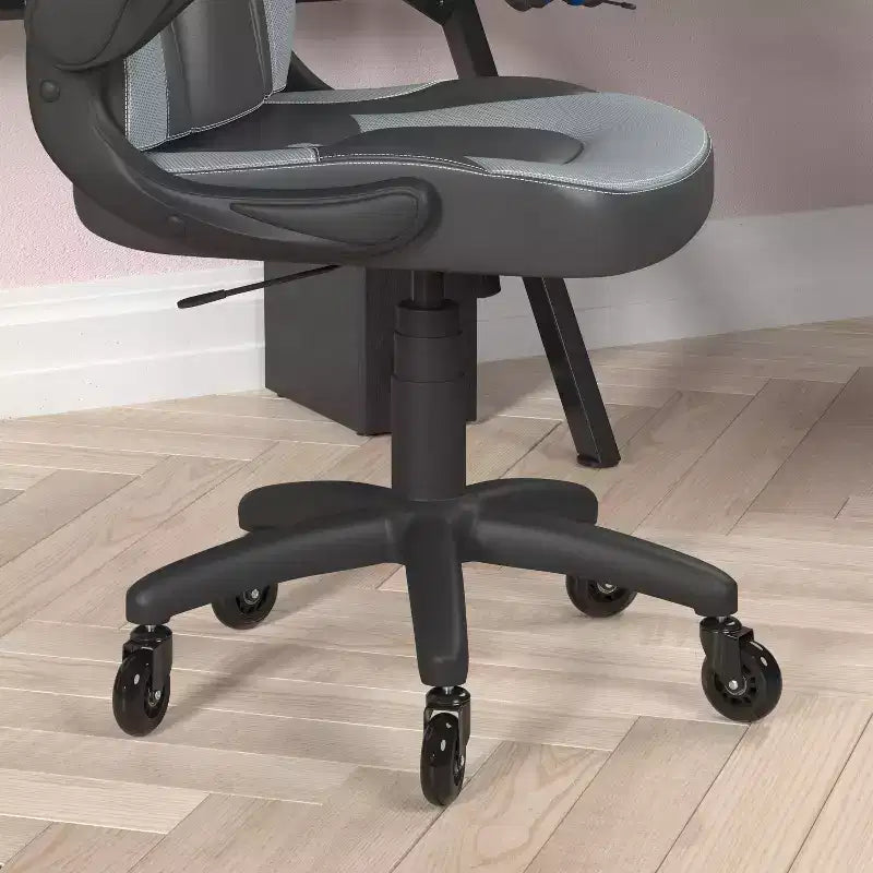 Fauteuil de jeu Flash Furniture X10, Chaise de bureau, d'ordinateur ou de PC de course, avec accoudoirs relevables et roulettes transparentes