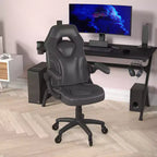 Fauteuil de jeu Flash Furniture X10, Chaise de bureau, d'ordinateur ou de PC de course, avec accoudoirs relevables et roulettes transparentes