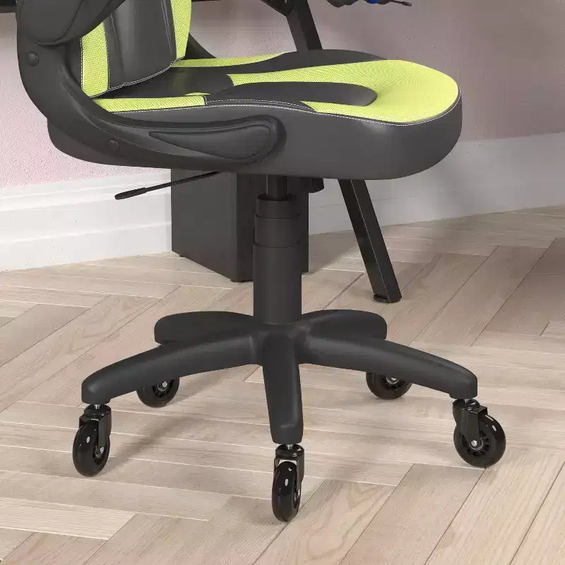 Fauteuil de jeu Flash Furniture X10, Chaise de bureau, d'ordinateur ou de PC de course, avec accoudoirs relevables et roulettes transparentes