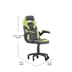 Fauteuil de jeu Flash Furniture X10, Chaise de bureau, d'ordinateur ou de PC de course, avec accoudoirs relevables et roulettes transparentes