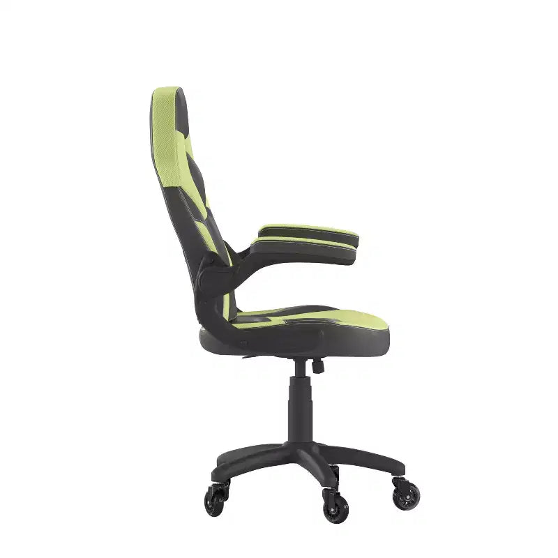 Fauteuil de jeu Flash Furniture X10, Chaise de bureau, d'ordinateur ou de PC de course, avec accoudoirs relevables et roulettes transparentes