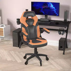 Fauteuil de jeu Flash Furniture X10, Chaise de bureau, d'ordinateur ou de PC de course, avec accoudoirs relevables et roulettes transparentes