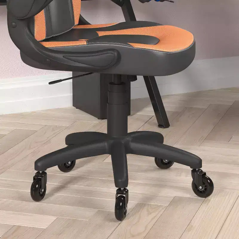 Fauteuil de jeu Flash Furniture X10, Chaise de bureau, d'ordinateur ou de PC de course, avec accoudoirs relevables et roulettes transparentes