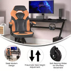 Fauteuil de jeu Flash Furniture X10, Chaise de bureau, d'ordinateur ou de PC de course, avec accoudoirs relevables et roulettes transparentes