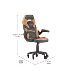 Fauteuil de jeu Flash Furniture X10, Chaise de bureau, d'ordinateur ou de PC de course, avec accoudoirs relevables et roulettes transparentes