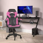 Fauteuil de jeu Flash Furniture X10, Chaise de bureau, d'ordinateur ou de PC de course, avec accoudoirs relevables et roulettes transparentes