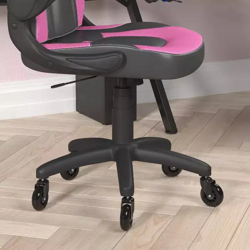 Fauteuil de jeu Flash Furniture X10, Chaise de bureau, d'ordinateur ou de PC de course, avec accoudoirs relevables et roulettes transparentes