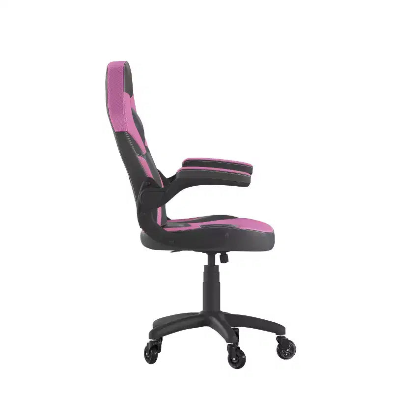 Fauteuil de jeu Flash Furniture X10, Chaise de bureau, d'ordinateur ou de PC de course, avec accoudoirs relevables et roulettes transparentes