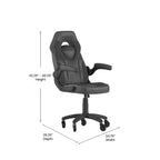 Fauteuil de jeu Flash Furniture X10, Chaise de bureau, d'ordinateur ou de PC de course, avec accoudoirs relevables et roulettes transparentes