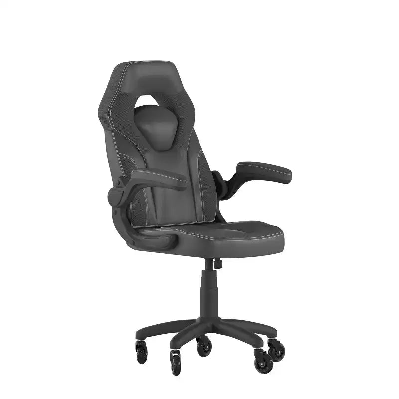 Fauteuil de jeu Flash Furniture X10, Chaise de bureau, d'ordinateur ou de PC de course, avec accoudoirs relevables et roulettes transparentes