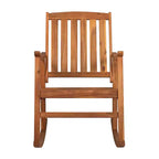 Fauteuil à bascule d'extérieur en bois d'acacia avec dossier à lattes Penny Classic - JONATHAN Y