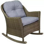 Fauteuil à bascule profond Northlight 34 en résine tressée grise avec coussins gris