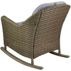 Fauteuil à bascule profond Northlight 34 en résine tressée grise avec coussins gris