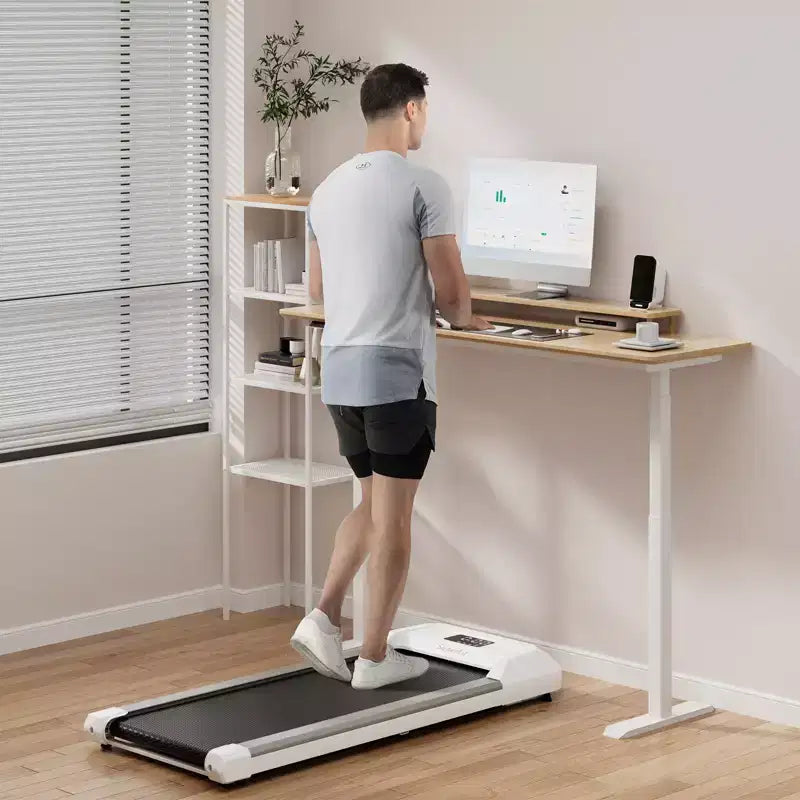 Costway Walking Pad w/265 lbs Capacity Remote Control & LED Display Under Desk Treadmill Gray\Black\Pink